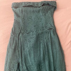 Skylar and Madison green pattern satin dress
